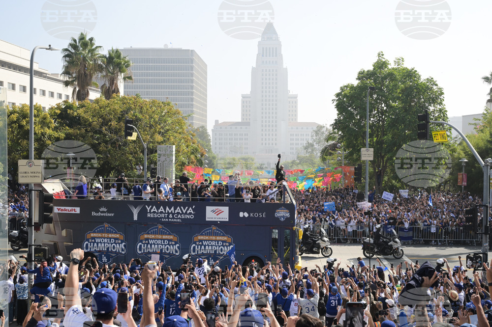 APTOPIX Dodgers Parade Baseball