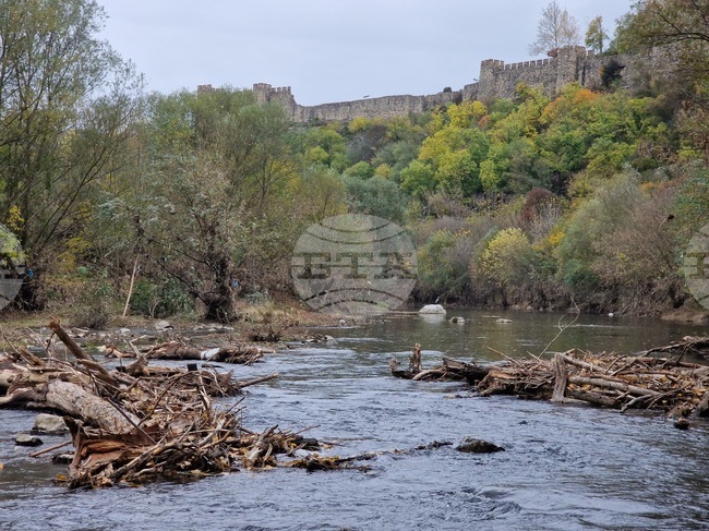 Изчистено е голямо струпване на дървета в коритото на река Янтра във Велико Търново