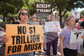 Texas Tesla Elon Musk Protest