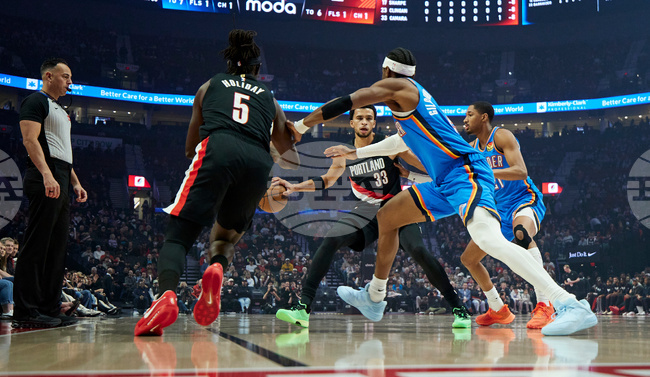 Trail Blazers Thunder Basketball