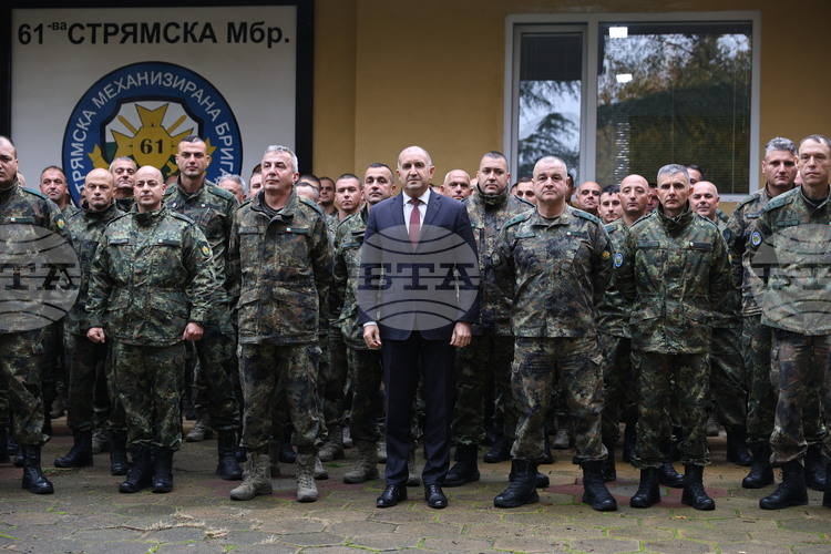 President Radev Visits 61st Stryamska Mechanized Brigade in Karlovo