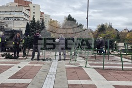 Благоевград - коледна украса - подготовка