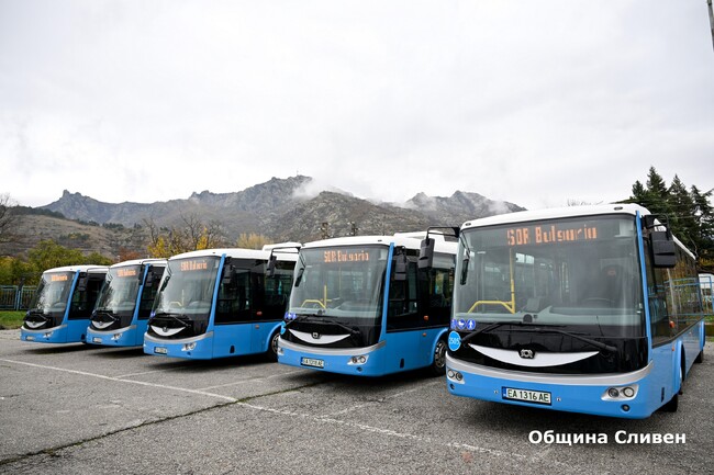 Нови пет електробуса ще возят жителите на община Сливен