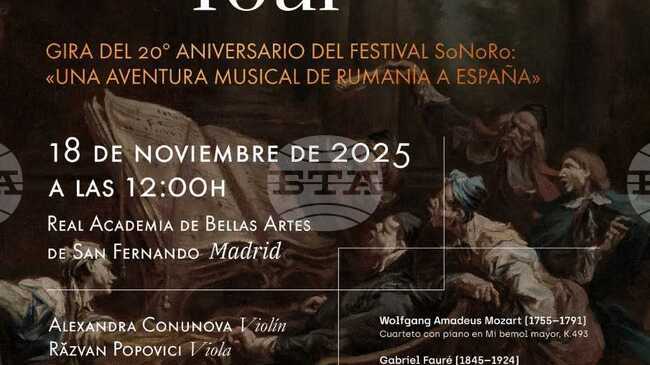 Аджерпрес: Румънският фестивал за камерна музика SoNoRo отбелязва 20 години с концерти в Мадрид и Севиля като част от мащабно турне