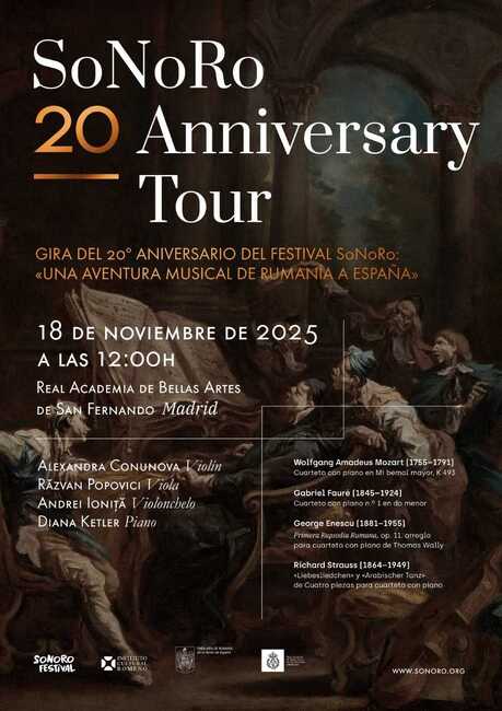 Аджерпрес: Румънският фестивал за камерна музика SoNoRo отбелязва 20 години с концерти в Мадрид и Севиля като част от мащабно турне