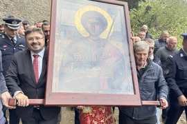 Зографски манастир - есенния празник на свети Георги - литургия и литийно шествие