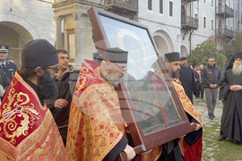 Зографски манастир - есенния празник на свети Георги - литургия и литийно шествие