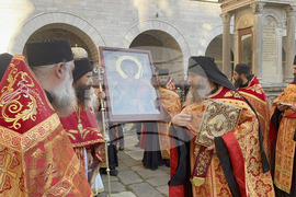 Зографски манастир - есенния празник на свети Георги - литургия и литийно шествие