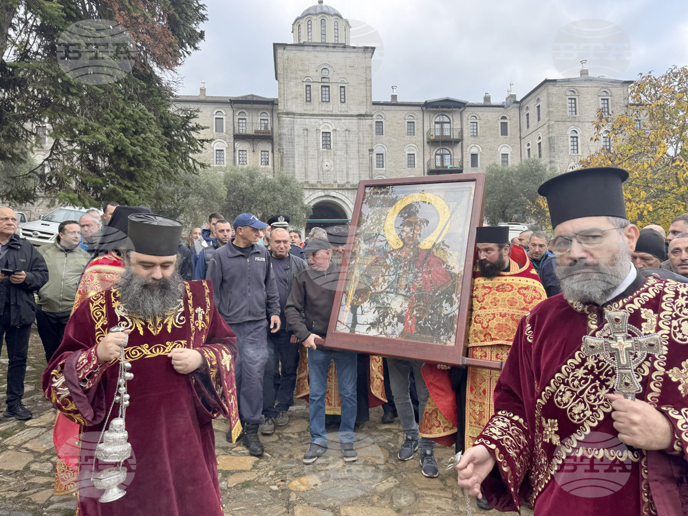 Зографски манастир - есенния празник на свети Георги - литургия и литийно шествие