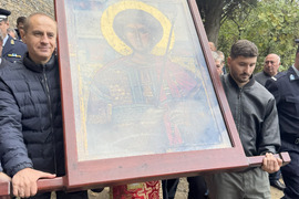 Зографски манастир - есенния празник на свети Георги - литургия и литийно шествие