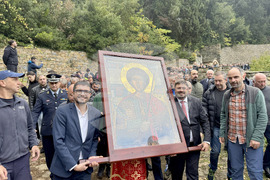 Зографски манастир - есенния празник на свети Георги - литургия и литийно шествие