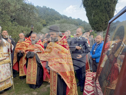 Зографски манастир - есенния празник на свети Георги - литургия и литийно шествие