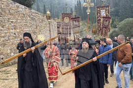Зографски манастир - есенния празник на свети Георги - литургия и литийно шествие