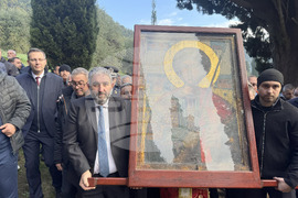 Зографски манастир - есенния празник на свети Георги - литургия и литийно шествие