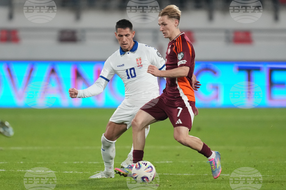 Serbia Latvia WCup Soccer