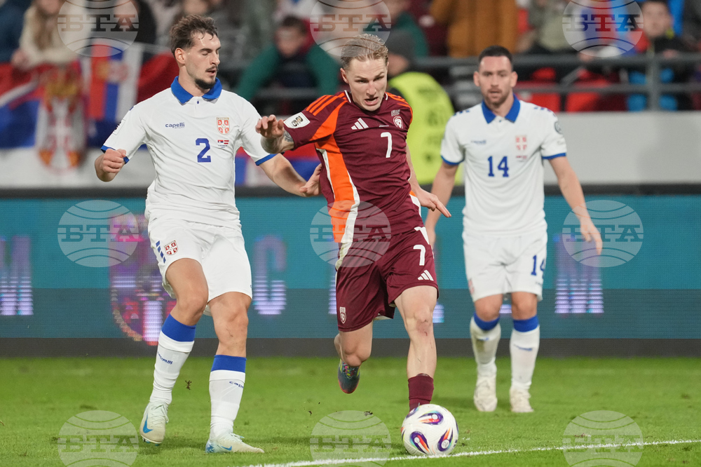 Serbia Latvia WCup Soccer