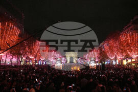APTOPIX France Champs Elysees Lighting