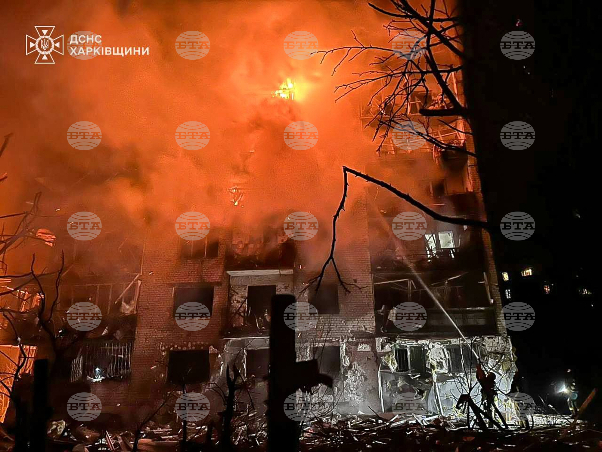 Ruski napad z droni v Harkovu ranil več kot 30 ljudi