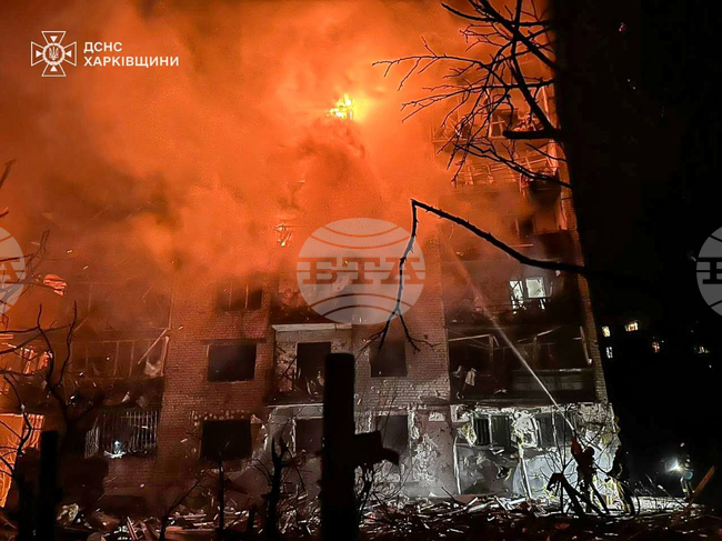 Над 30 души бяха ранени при руска атака с дронове срещу Харков