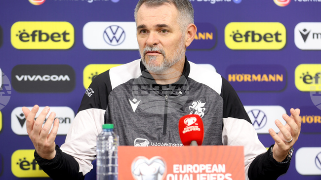 "Няма да правим експерименти, утре ще играем официален мач и искам да победим", категоричен е треньорът на Грузия Вили Саньол
