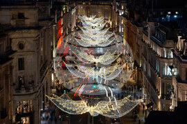 APTOPIX Britain Daily Life Holiday Lights