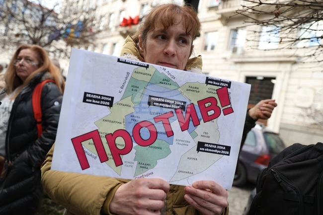 Протест - синя и зелена зона