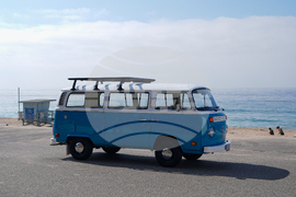 California Wildfire Blue Bus