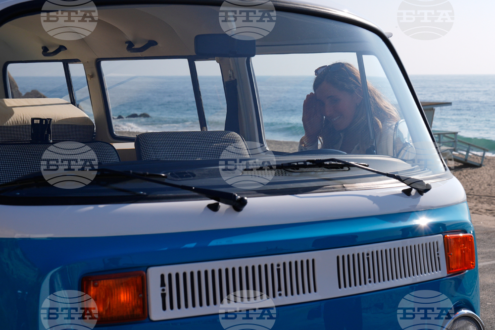 California Wildfire Blue Bus