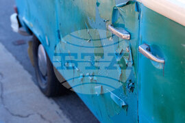 California Wildfire Blue Bus