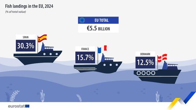 Стойността на разтоварения улов на риба в ЕС достига 5,5 милиарда евро през 2024 г.