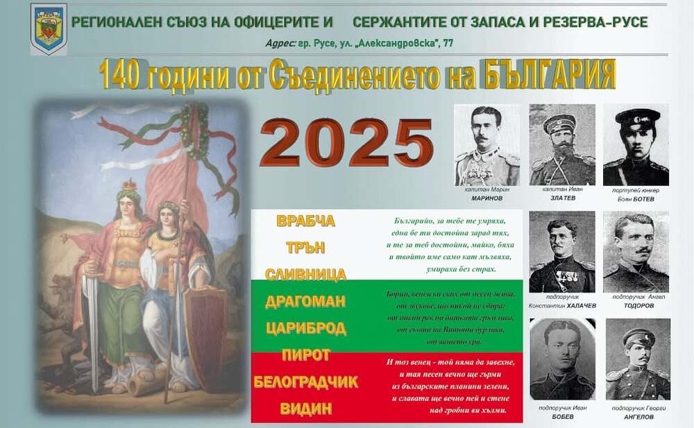 Областна администрация Русе: Отбелязваме 140 години от победата в Сръбско-българската война със събития под патронажа на областния управител Драгомир Драганов