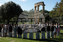 Greece Olympics Milan Cortina Flame Lighting