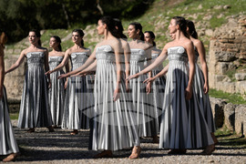 Greece Olympics Milan Cortina Flame Lighting