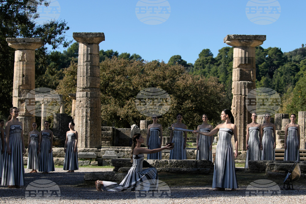 Greece Olympics Milan Cortina Flame Lighting