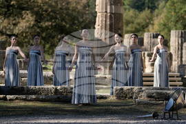 Greece Olympics Milan Cortina Flame Lighting