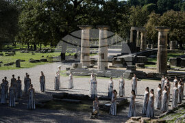 Greece Olympics Milan Cortina Flame Lighting