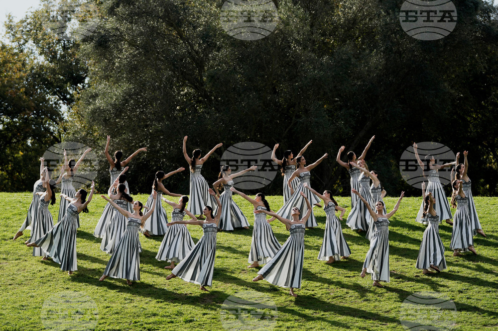 APTOPIX Greece Olympics Milan Cortina Flame Lighting