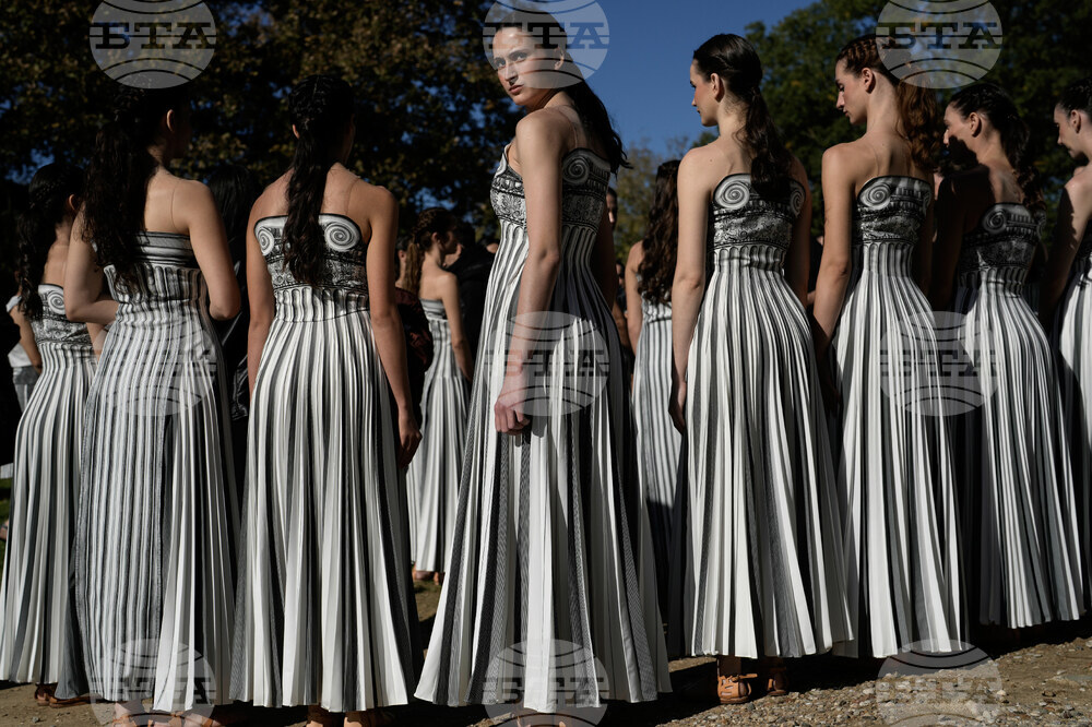 APTOPIX Greece Olympics Milan Cortina Flame Lighting