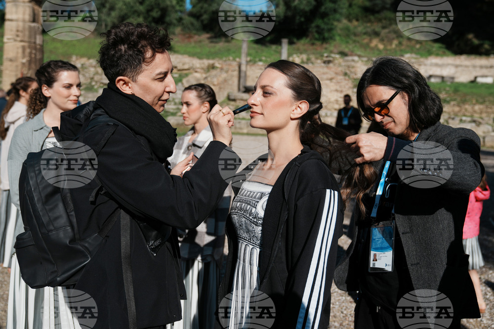 APTOPIX Greece Olympics Milan Cortina Flame Lighting