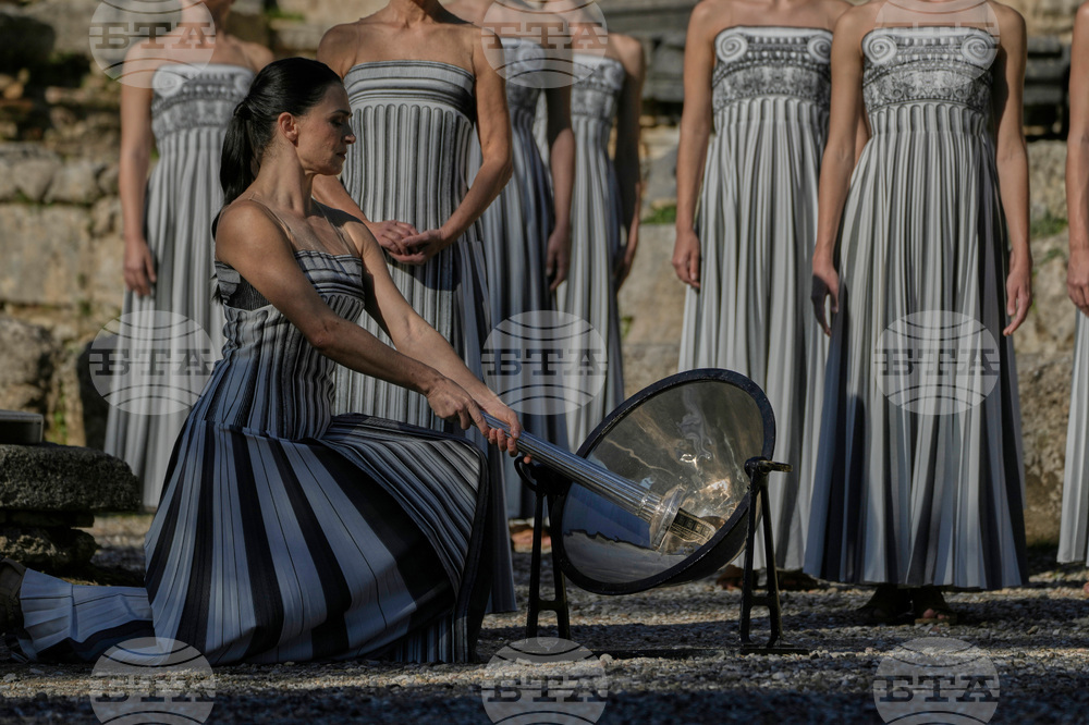 Greece Olympics Milan Cortina Flame Lighting