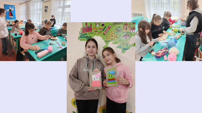 Учениците от Българското неделно училище „Българче“ в Украйна работиха по карта в час по география и създадоха изделия в час по ръкоделие