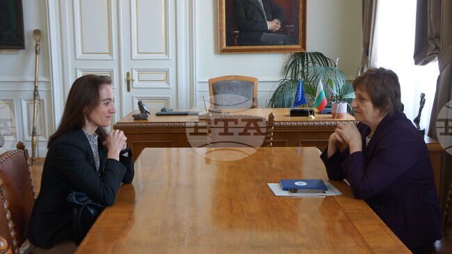 Председателят на БАН чл.-кор. Евелина Славчева се срещна с посланика на Словения у нас Наташа Бергел 