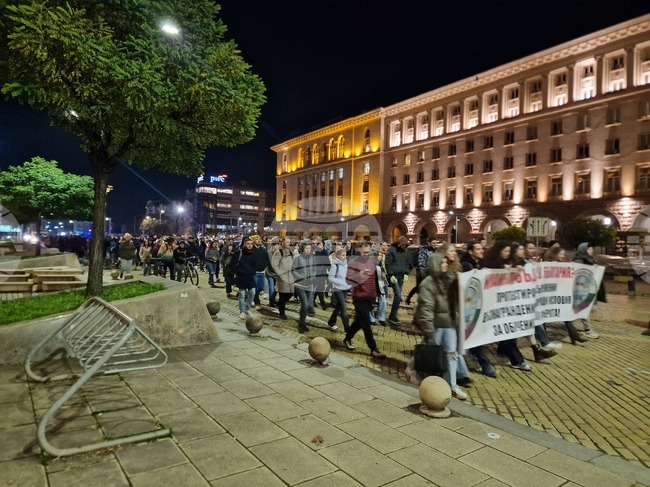 Протестиращи студенти по медицина и лекари специализанти блокираха движението на Орлов мост