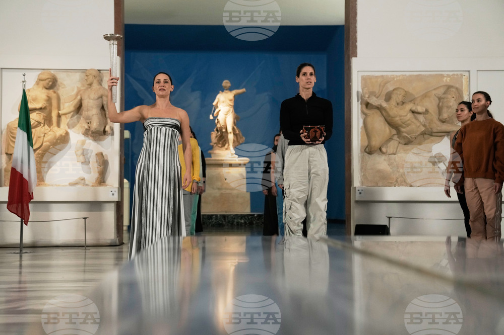 Greece Olympics Milan Cortina Flame Lighting