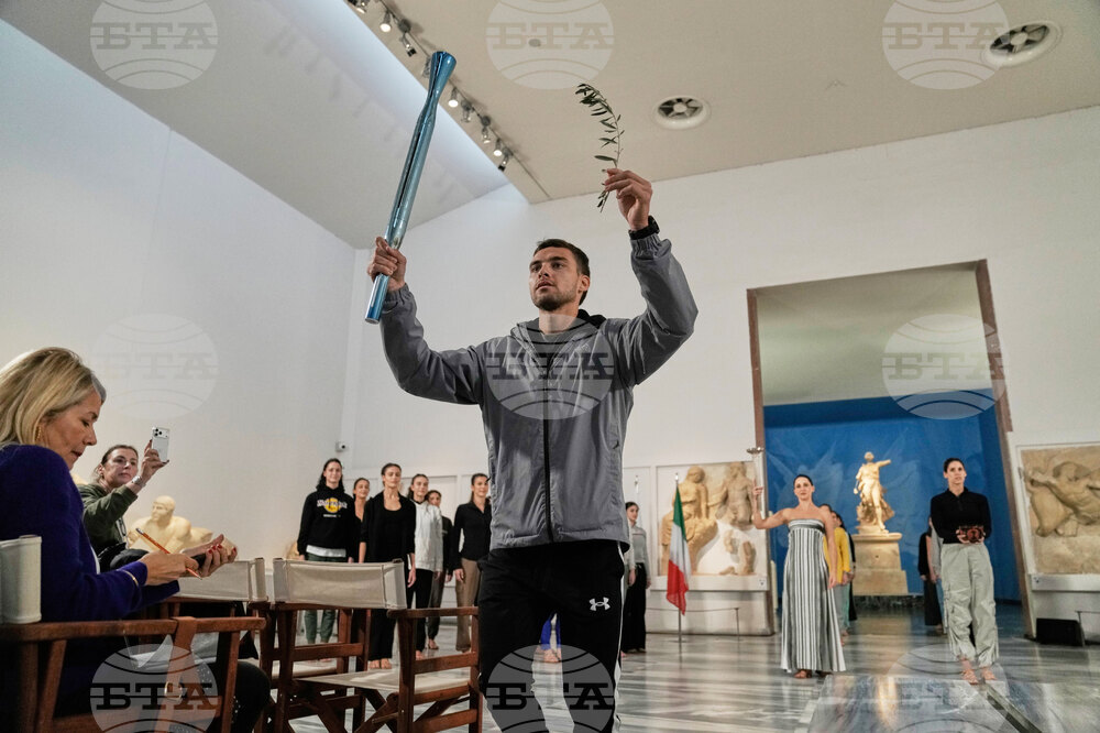 Greece Olympics Milan Cortina Flame Lighting