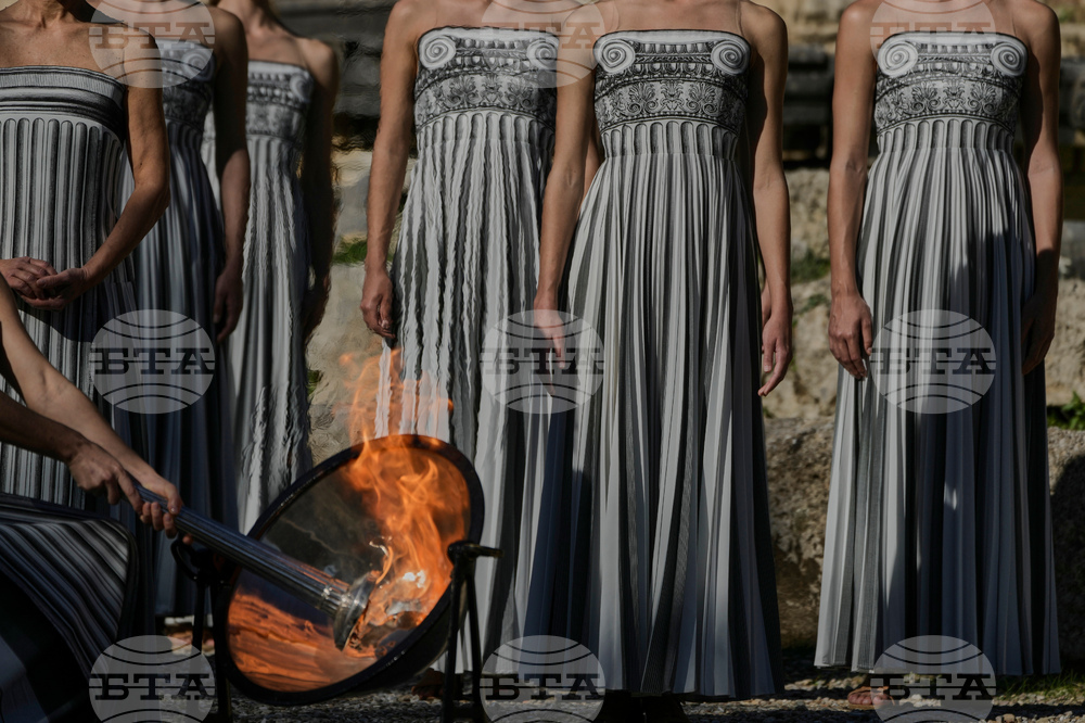 Greece Olympics Milan Cortina Flame Lighting