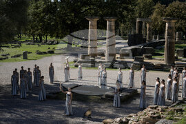 Greece Olympics Milan Cortina Flame Lighting