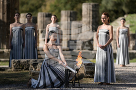 Greece Olympics Milan Cortina Flame Lighting