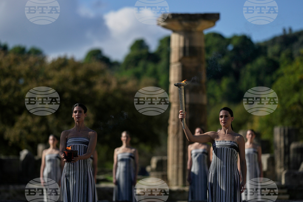 Greece Olympics Milan Cortina Flame Lighting