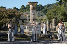 Greece Olympics Milan Cortina Flame Lighting